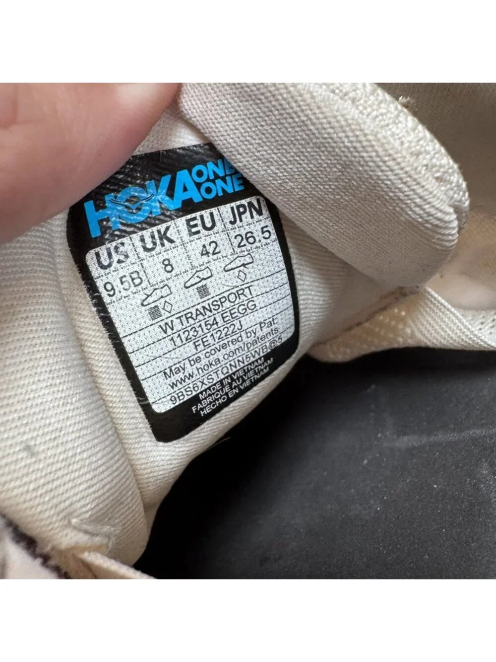 Hoka Transport Sneaker Eggnog Cordura Vibram Women's 9.5 42 Athletic Running
